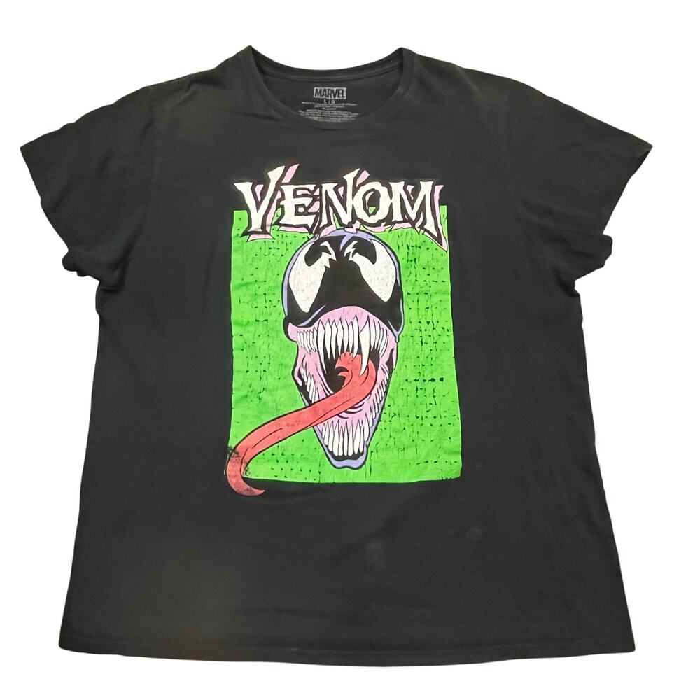 Venom Marvel‎ Men Large Black Neon Graphic Comic Book Villain Streetwear Shirt
